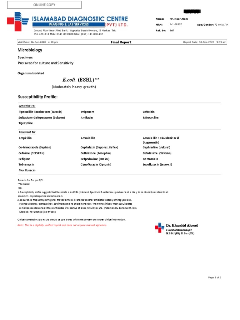 RPT Viewer | PDF | Beta Lactamase | Medical Specialties