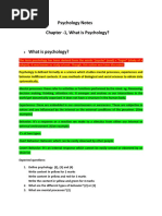 Psychology Notes Chapter - 1, What Is Psychology?