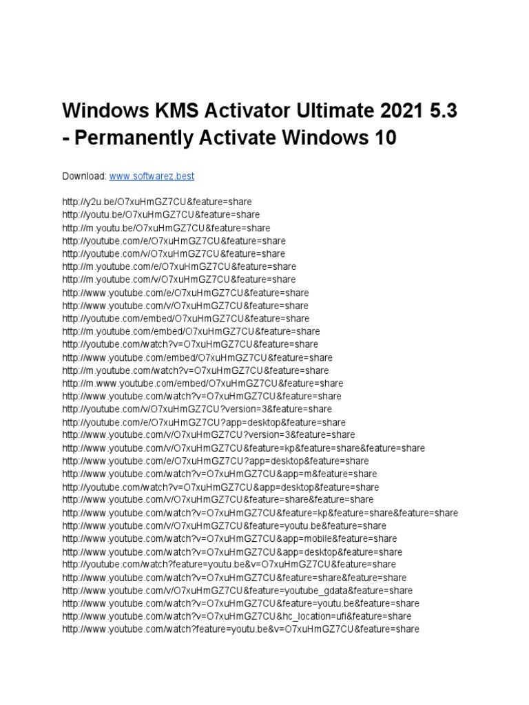 Windows KMS Activator Ultimate 2021 5.3 PDF Microsoft Windows