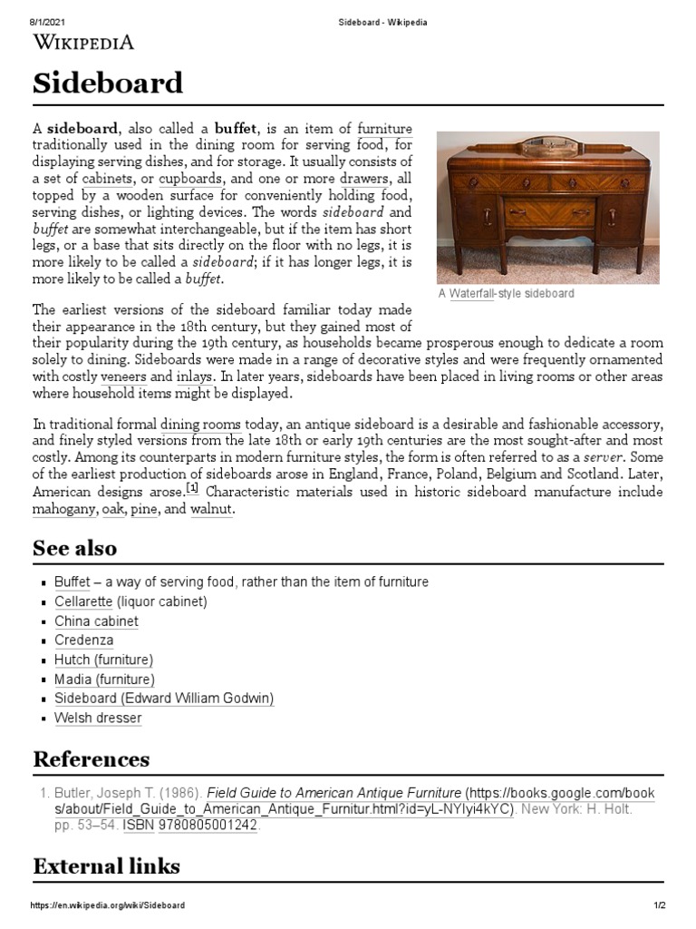 Sideboard Wikipedia PDF Interior Design Decorative Arts