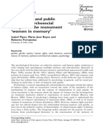 Piper. Reyes. Fernandez. 2012. Women and Public Space. A Psychosocial Analysis of The Monument Women in Memory. Feminism Psychology