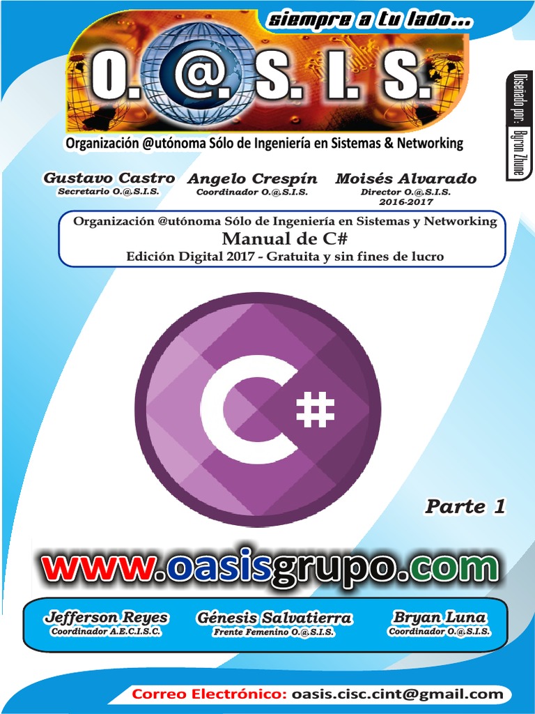 Manual C# 1 O@sis PDF | PDF | C Sharp (lenguaje de programación ...