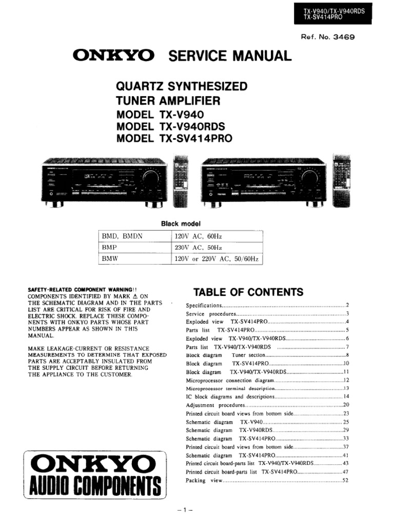 Onkyo+TXV940 SV414PRO PDF