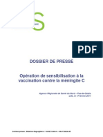 Campagne de sensibilisation à la vaccination contre la méningite février 2011 - Dossier de presse