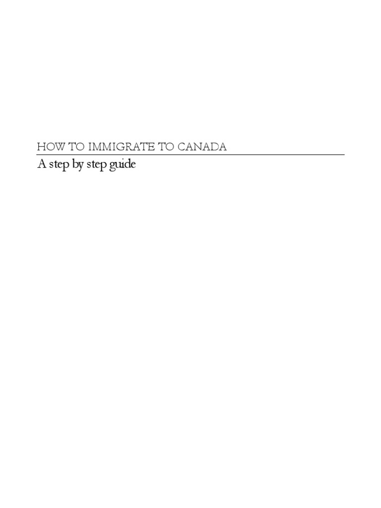 A Step by Step Guide How To Immigrate To Canada PDF Provinces And Territories Of Canada
