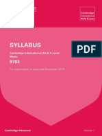 Syllabus: Cambridge International As & A Level Music