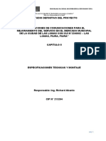 Memoria especificaciones tecnicas_COMUNICACIONES