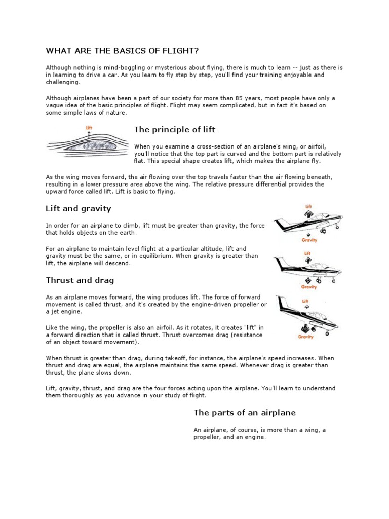 BASICS OF FLIGHT Flight Airplane