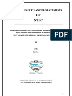 Analysis of Financial Statement of NTPC