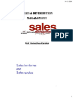 Sales Territories and Sales Quotas