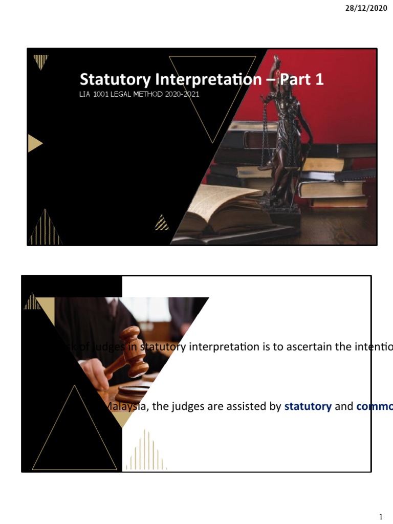 Statutory Interpretation in Malaysia | PDF | Plain Meaning Rule ...