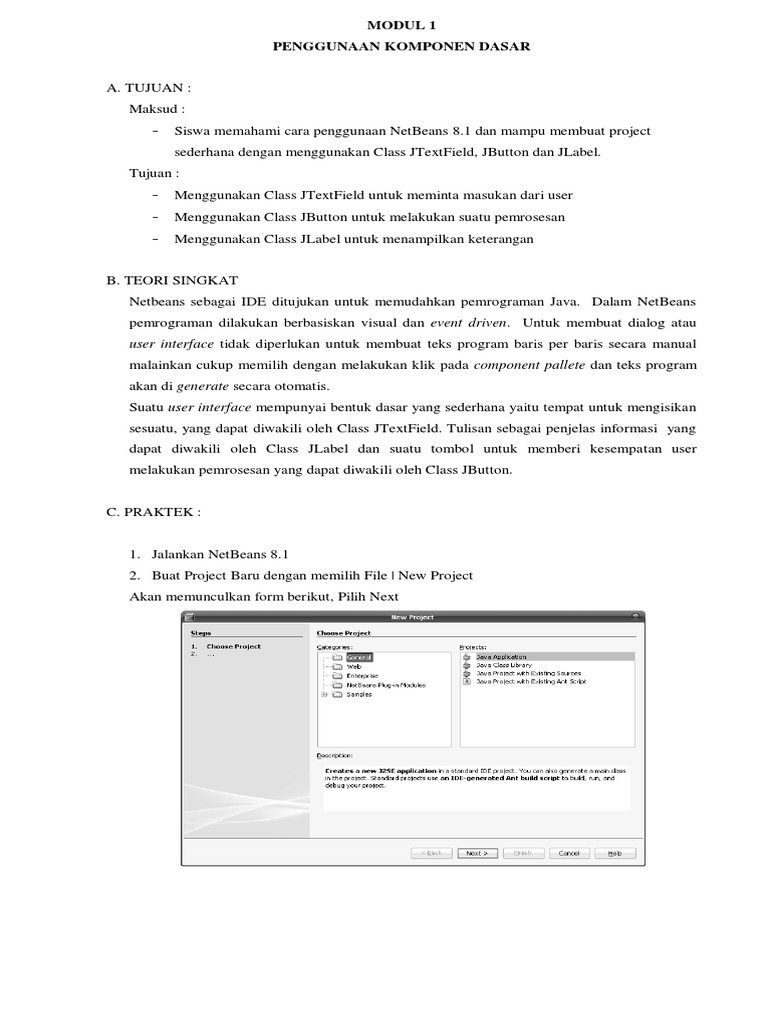 Modul Desktop Java Dengan Netbeans PDF | PDF