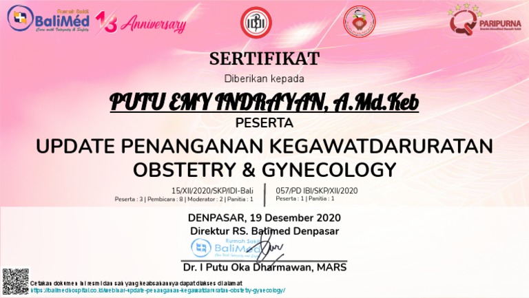 Sertifikat A.Md.Keb untuk Peserta Webinar | PDF