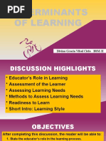 Determinants of Learning