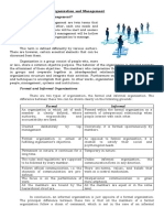 Basics of Organization and Management