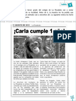 Carla la chimpancé cumple 1 año en zoológico La Rosaleda