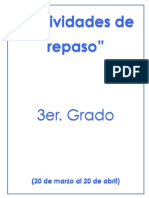 Cuadernillo de Repasos para La Semana Del 30 de Marzo Al 3 de Abril 3er. Grado