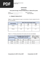 Ecology Exercise 4.1 Worksheet 