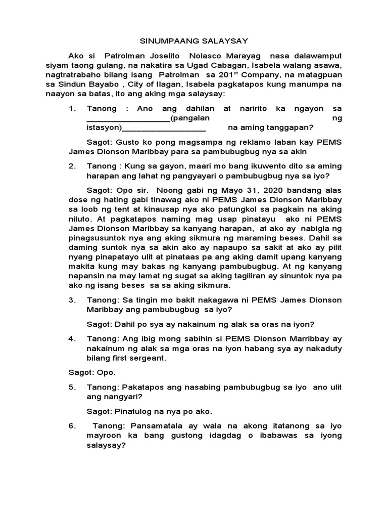 Sample quitclaim tagalog sinumpaang salaysay at pagu vrogue co