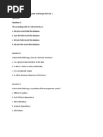 Database Management System and Design MCQ