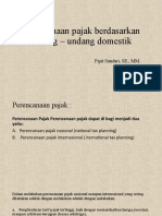 Perencanaan Pajak Berdasarkan Undang - Undang Domestik