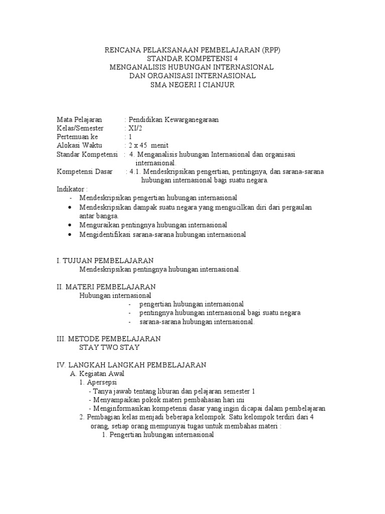 Rpp Pkn Kelas Xi Sem Ii Pdf