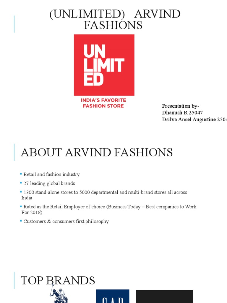 Arvind Fashions (Unlimited) PDF Retail Fashion