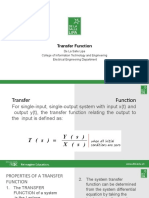 Transfer Function: de La Salle Lipa College of Information Technology and Engineering Electrical Engineering Department