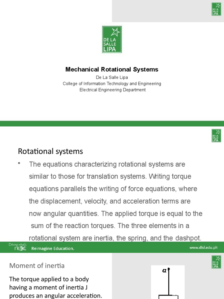 Mechanical Rotational Systems | PDF