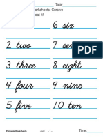 Writing Numbers Worksheets Cusive 1-100