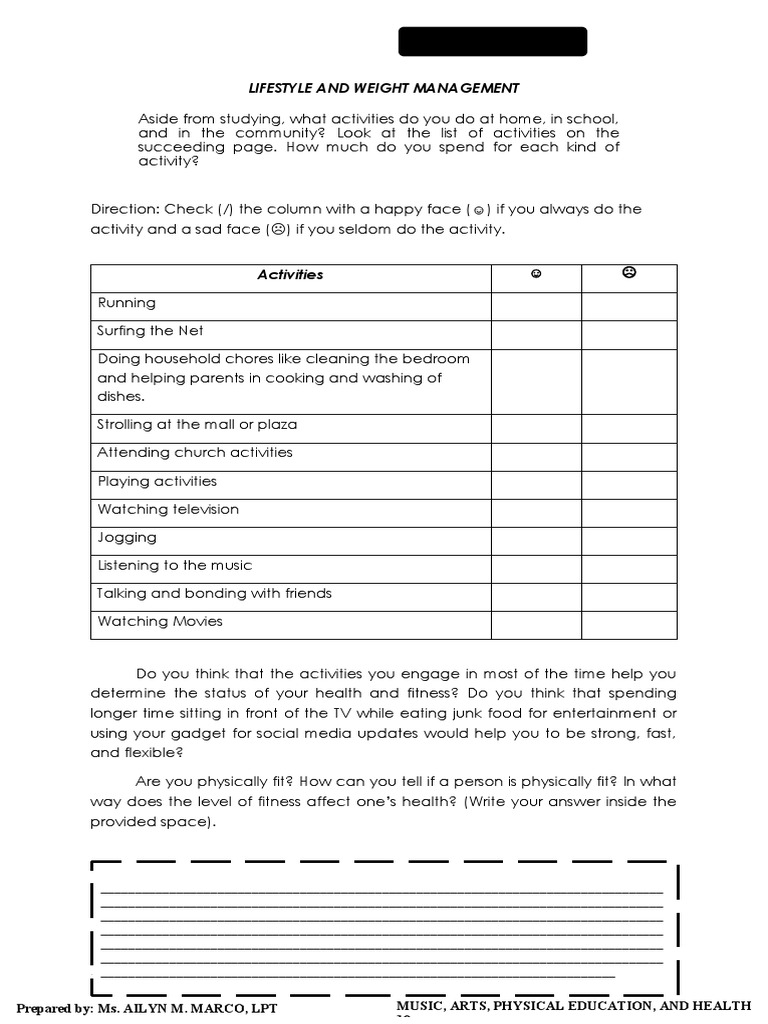 Importance of Physical Fitness | PDF | Physical Fitness | Body Mass Index