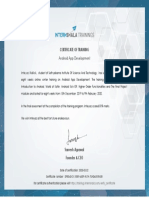 Android App Development Training - Certificate of Completion