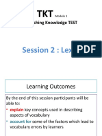 Teaching Knowledge TEST: Session 2: Lexis