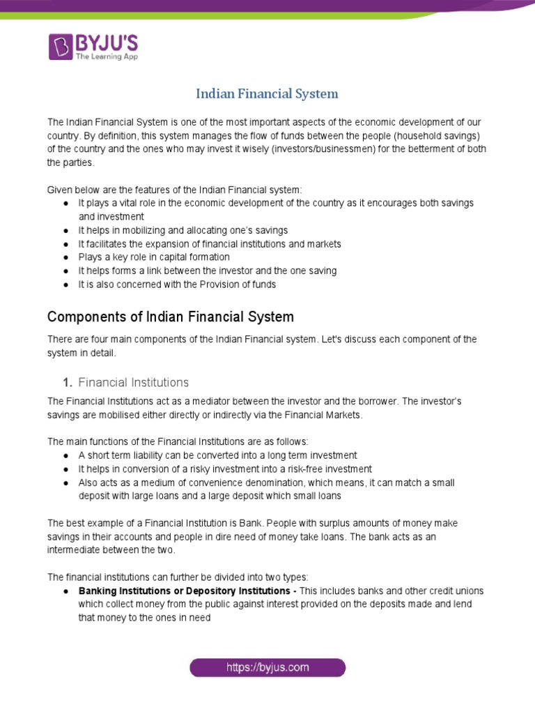 India Financial System PDF | PDF | Money Market | Financial Markets