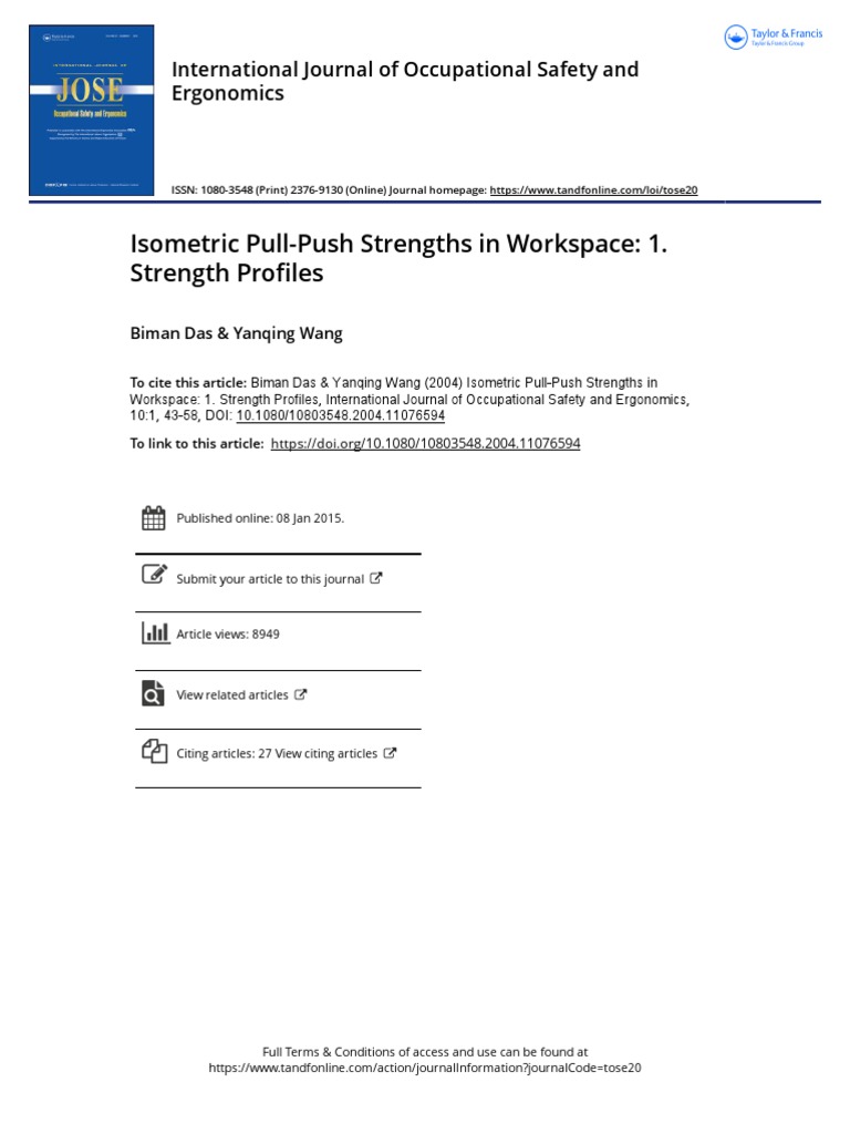 Isometric Pull Push Strengths in Workspace 1 Strength Profiles | PDF ...