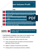 Cost-Volume-Profit: Learning Objectives