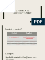 2.7 Implicit Differentiation