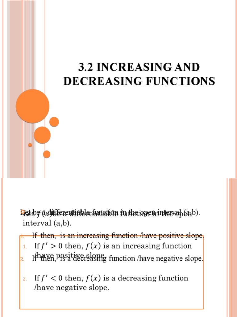 Calculus: Increasing & Decreasing Functions | PDF | Teaching Methods ...