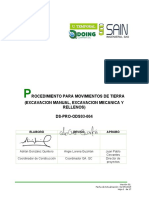 Ds-Pro-Ods03-004 Movimiento de Tierras (Exc Manual, Mecanica y Rellenos)