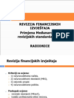 Revizija Financijskih Izvještaja Primjena Međunarodnih Revizijskih Standarda U RFI Radionice