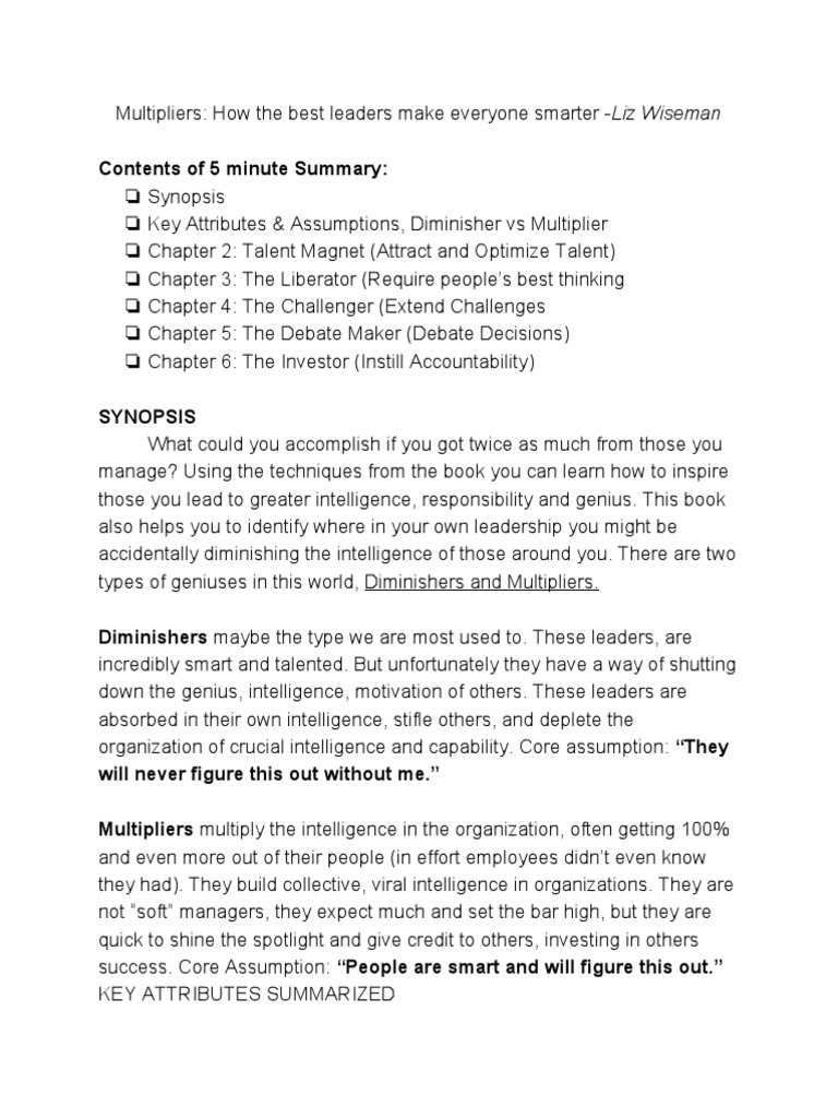 Multipliers: Leadership That Empowers | PDF | Ownership | Knowledge