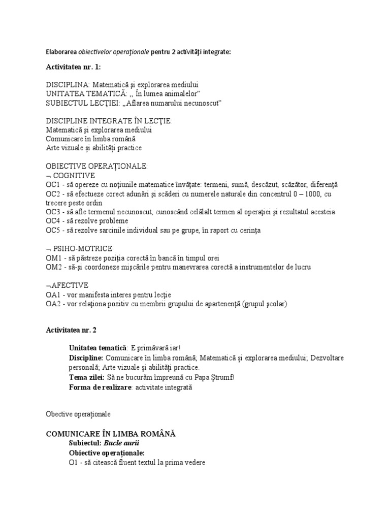 5 Obiective Operationale Pdf