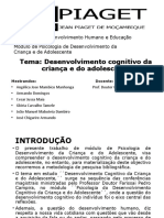 Desenvolvimento Cognitivo Da Criança Final - Armando Domingos