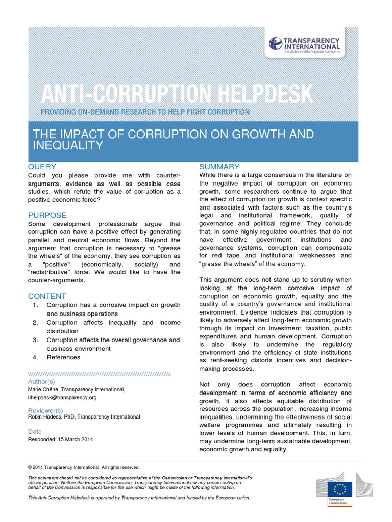 Impact of Corruption On Growth and Inequality 2014 PDF | PDF | Economic ...