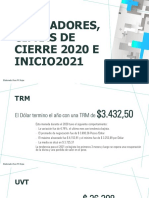 Indicadores cifras de cierre 2020 e inicio2021