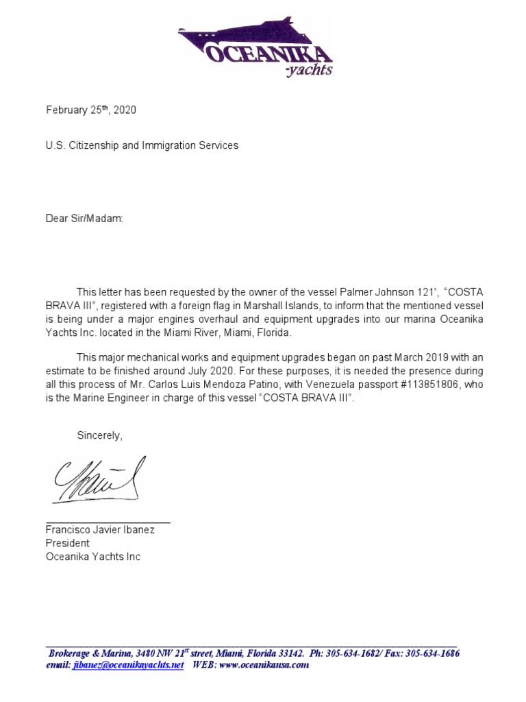 FORMAT References Letter Imigration - Carlos Mendoza PDF | PDF