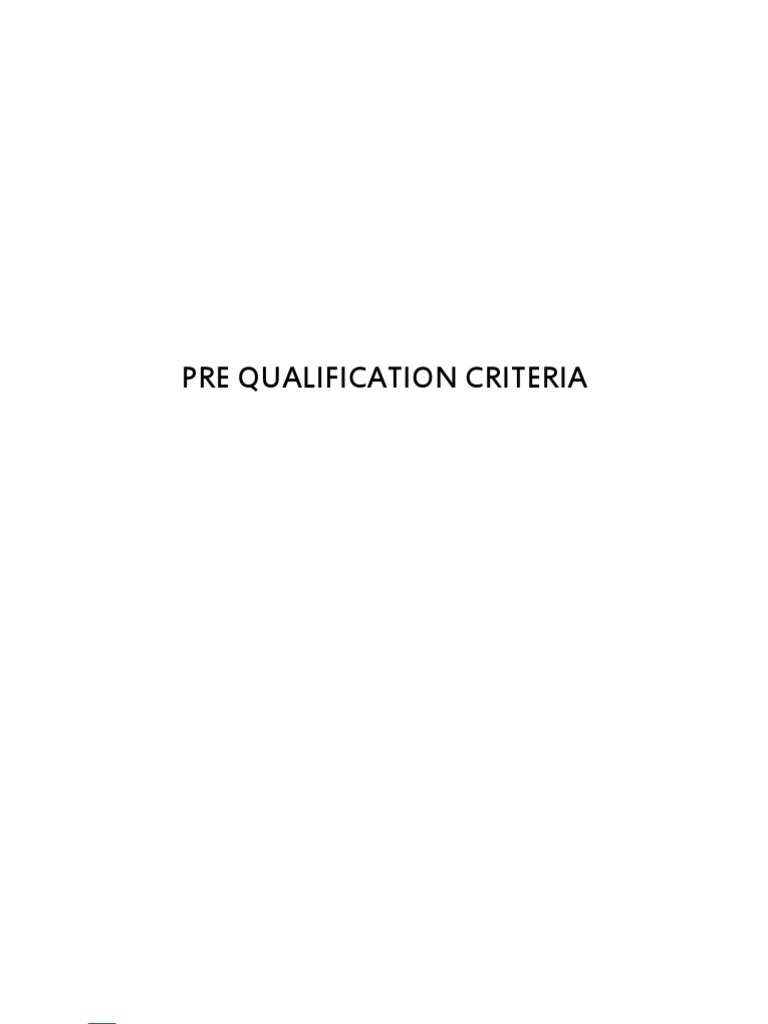 Pre-Qualification for Civil & Mechanical Contractors | PDF ...