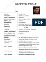 Curriculum Vitae Ing. Miguel Angel Sanchez