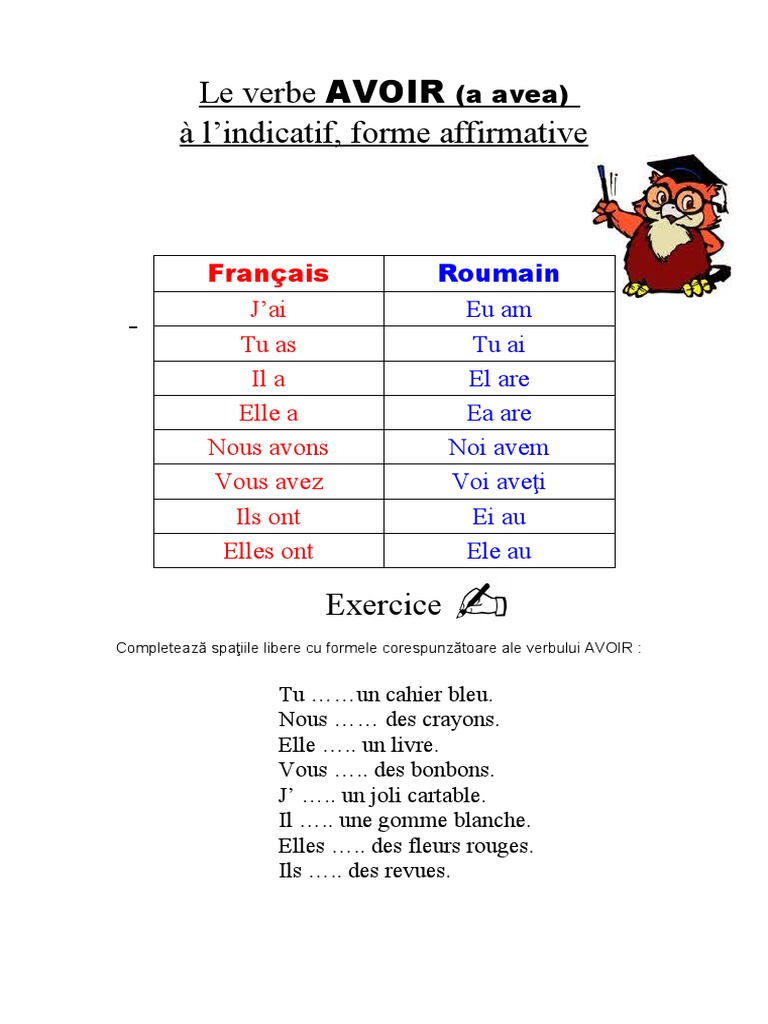 Conjuger Le Verbe Avoir Le Verbe Avoir | PDF