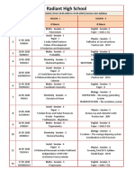 Radiant High School 10th Class Revision Schedule